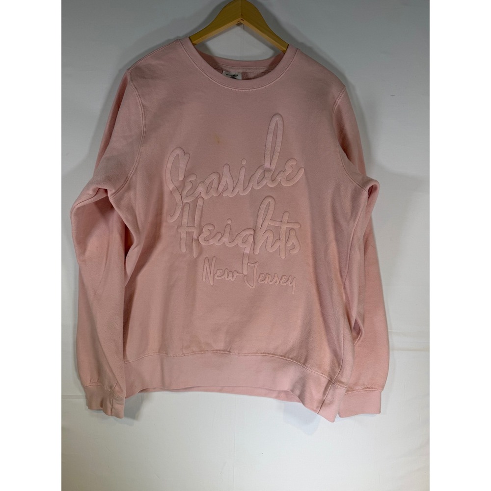 Pacific & Co Seaside Heights New Jersey Pink Puff Print Sweatshirt Medium